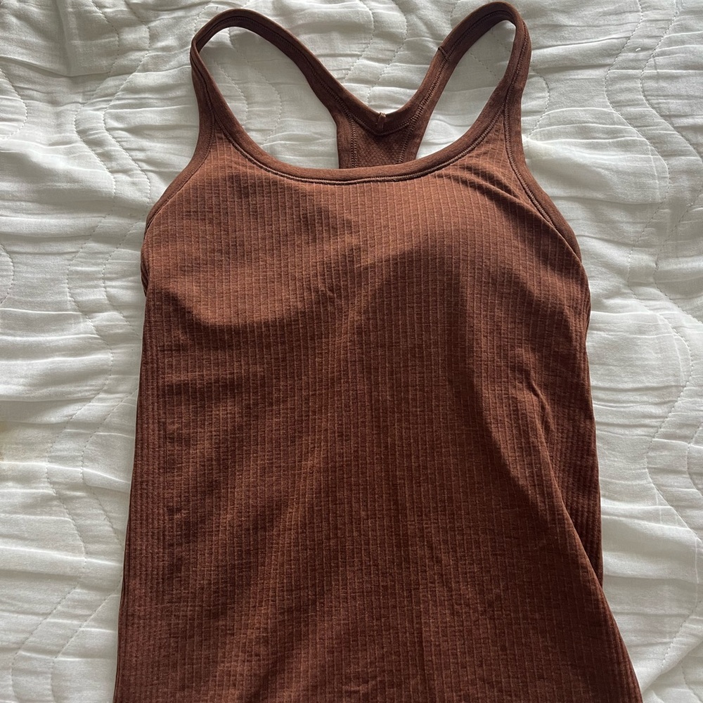 lululemon brown ebb to street tank
